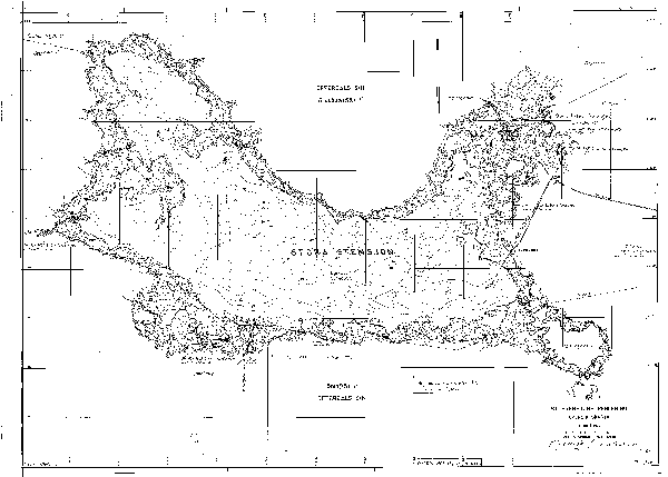 Djupkarta för Stor-Stensjön i Krokom — Stor-Stensjön — blad 1-0065 (SMHI Vattenwebb)