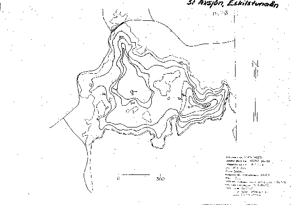 Djupkarta för Stora Axsjön i Örebro — St Axsjön — blad 2-0486 (SMHI Vattenwebb)