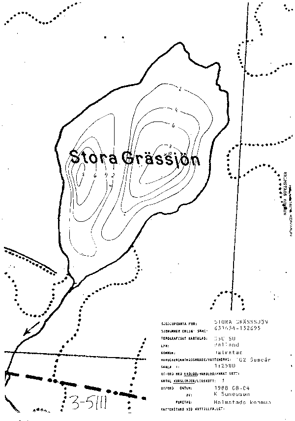 Djupkarta för Stora Grässjön — SMHI Vattenwebb