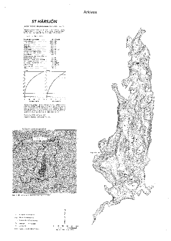 Djupkarta för Stora Härsjön — Stora Härsjön — blad 3-6415 (SMHI Vattenwebb)