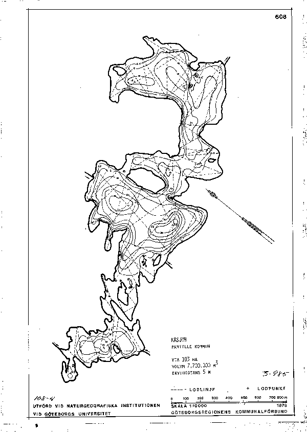 Djupkarta för Stora Kåsjön — Kåsjön — blad 3-0985 (SMHI Vattenwebb)