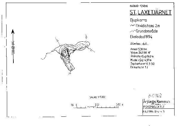 Djupkarta för Stora Laxetjärnet — SMHI Vattenwebb