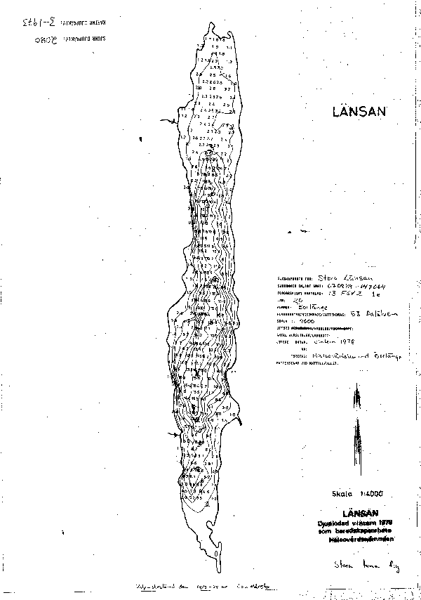 Djupkarta för Stora Länsan — Stora Länsan — blad 3-1973 (SMHI Vattenwebb)