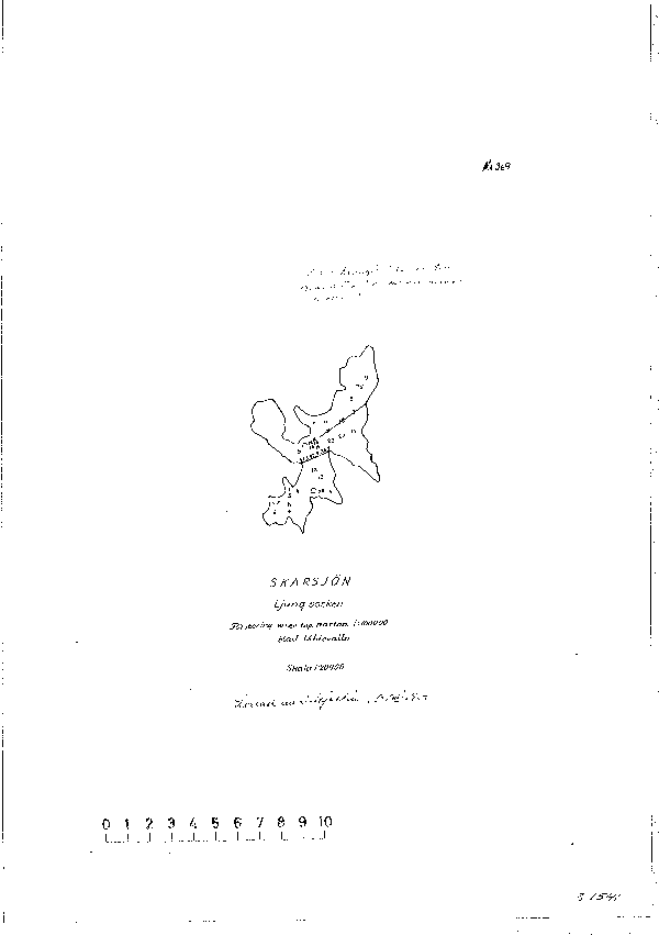 Djupkarta för Stora Skarsjön — Stora Skarsjön — blad 3-1541 (SMHI Vattenwebb)