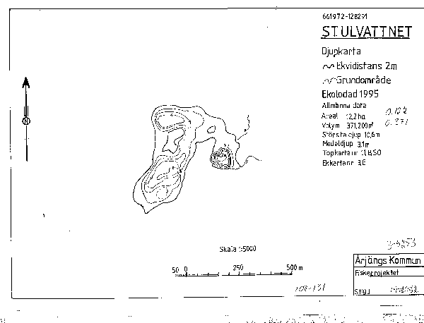 Djupkarta för Stora Ulvattnet