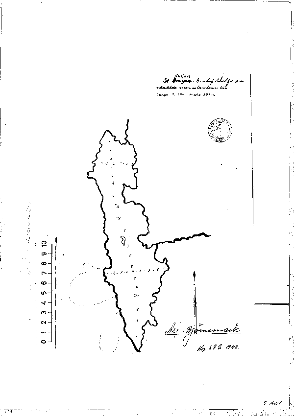 Djupkarta för Stora Örsjön i Hagfors — Stora Örsjön — blad 3-1456 (SMHI Vattenwebb)