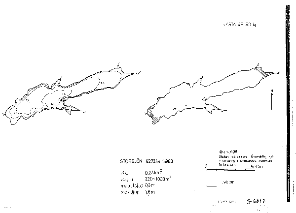 Djupkarta för Storsjön i Emmaboda — Storsjön — blad 5-0459 (SMHI Vattenwebb)