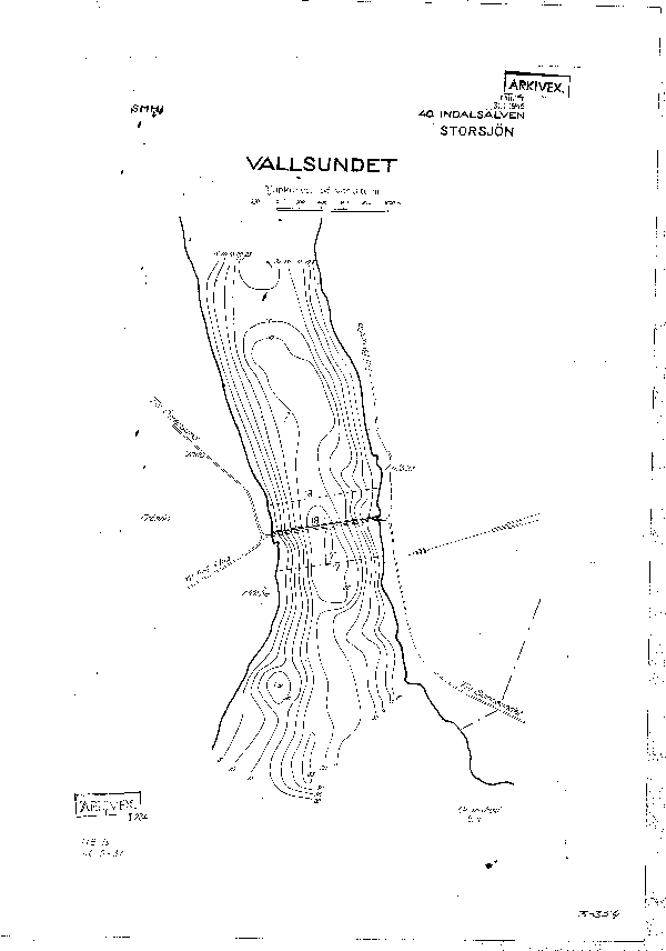 Djupkarta för Storsjön — Storsjön Vallsundet (SMHI Vattenwebb)