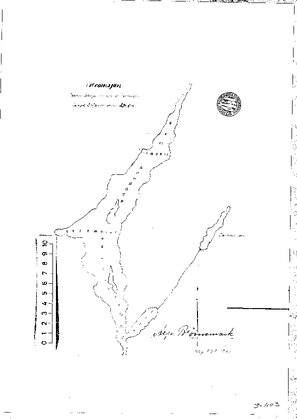 Djupkarta för Strömmesjön — Strömmesjön — blad 3-1153 (SMHI Vattenwebb)