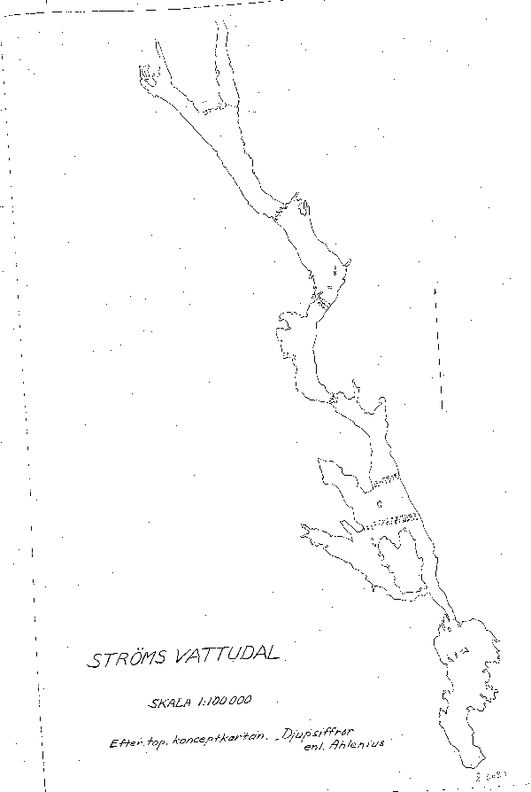 Djupkarta för Ströms Vattudal — Ströms Vattudal — blad 2-0034 (SMHI Vattenwebb)