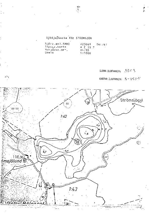 Djupkarta för Strömsjön