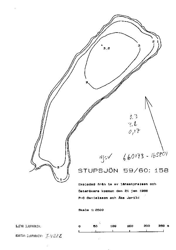 Djupkarta för Stupsjön