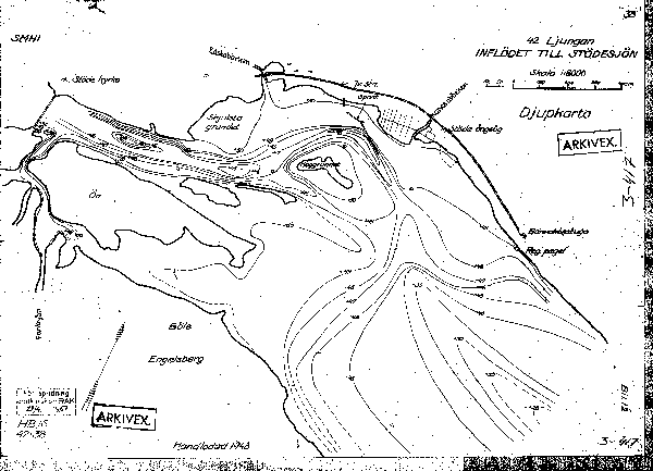 Djupkarta för Stödesjön — Stödesjön — blad 3-0417 (SMHI Vattenwebb)