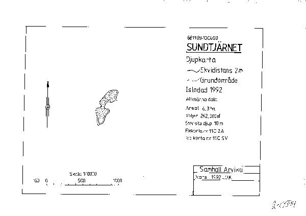 Djupkarta för Sundtjärnet — SMHI Vattenwebb