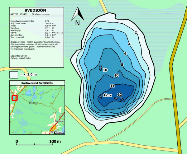 Djupkarta för Svedsjön