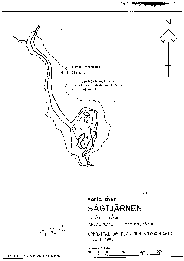 Djupkarta för Sågtjärnen