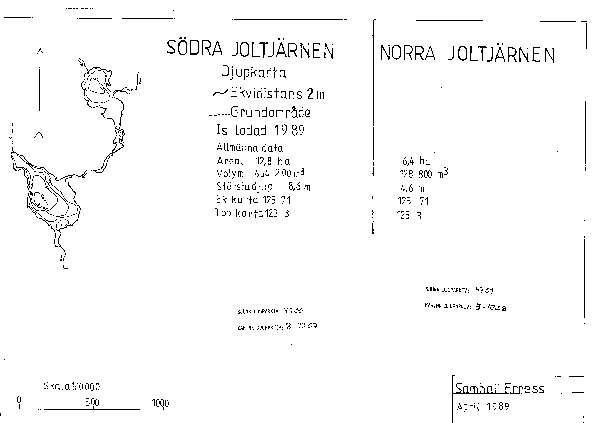 Djupkarta för Södra Joltjärnen — SMHI Vattenwebb