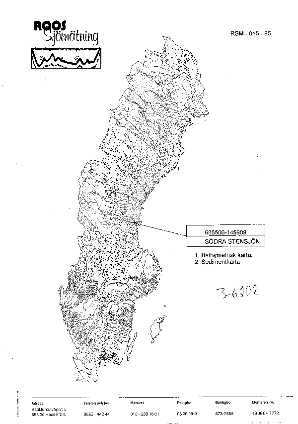 Djupkarta för Södra Stensjön