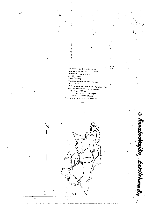 Djupkarta för Södra Ånnabosjön — Södra Ånnabosjön — blad 2-0504 (SMHI Vattenwebb)