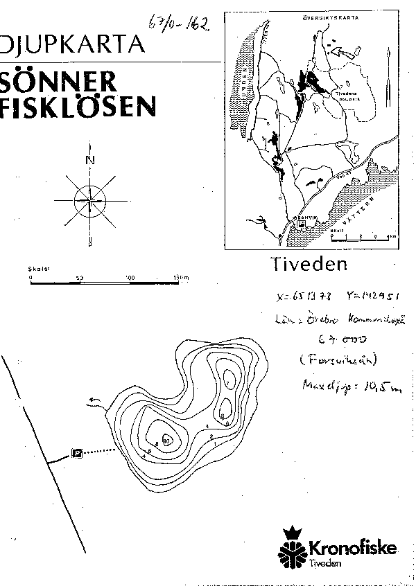 Djupkarta för Sönner Fisklösen — SMHI Vattenwebb