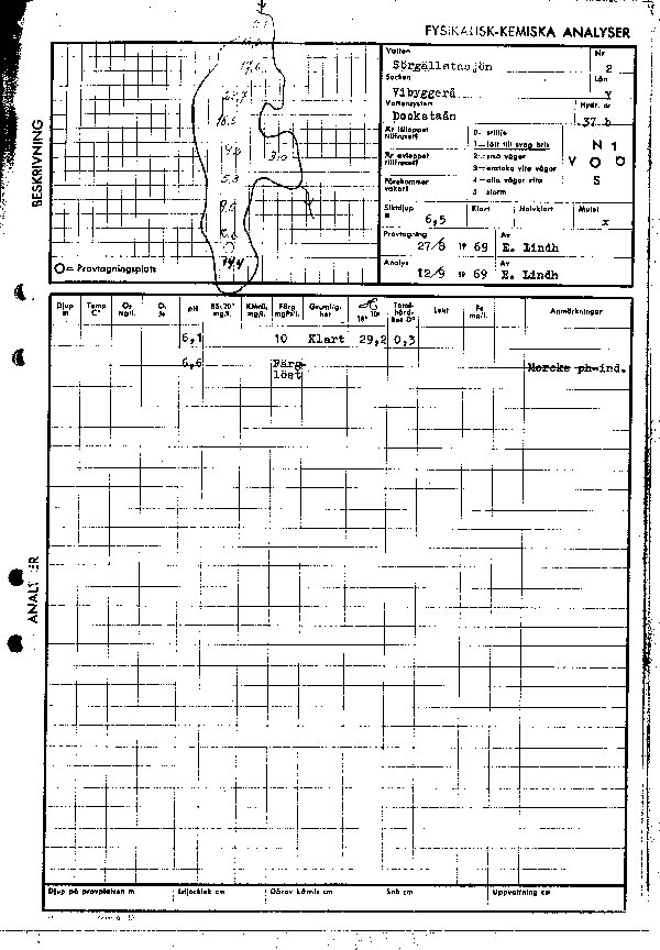 Djupkarta för Sörgällstasjön — Sörgällstasjön — blad 5-0724 (SMHI Vattenwebb)