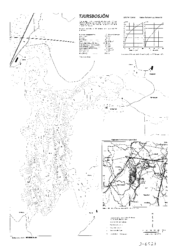 Djupkarta för Tjursbosjön — Tjursbosjön — blad 3-6527 (SMHI Vattenwebb)