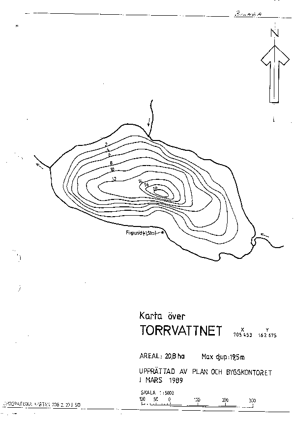 Djupkarta för Torrvattnet