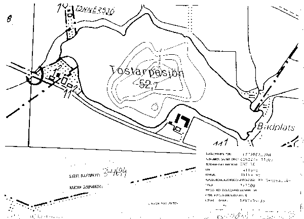 Djupkarta för Tostarpasjön — Tostarpasjön — blad 3-4694 (SMHI Vattenwebb)