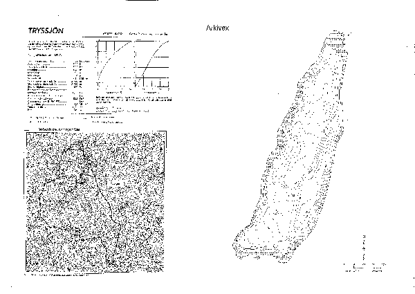 Djupkarta för Tryssjön i Gagnef — Tryssjön — blad 3-6344 (SMHI Vattenwebb)