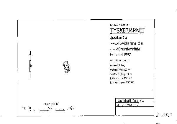 Djupkarta för Tysketjärnen — SMHI Vattenwebb