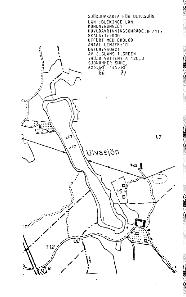 Djupkarta för Ulvasjön
