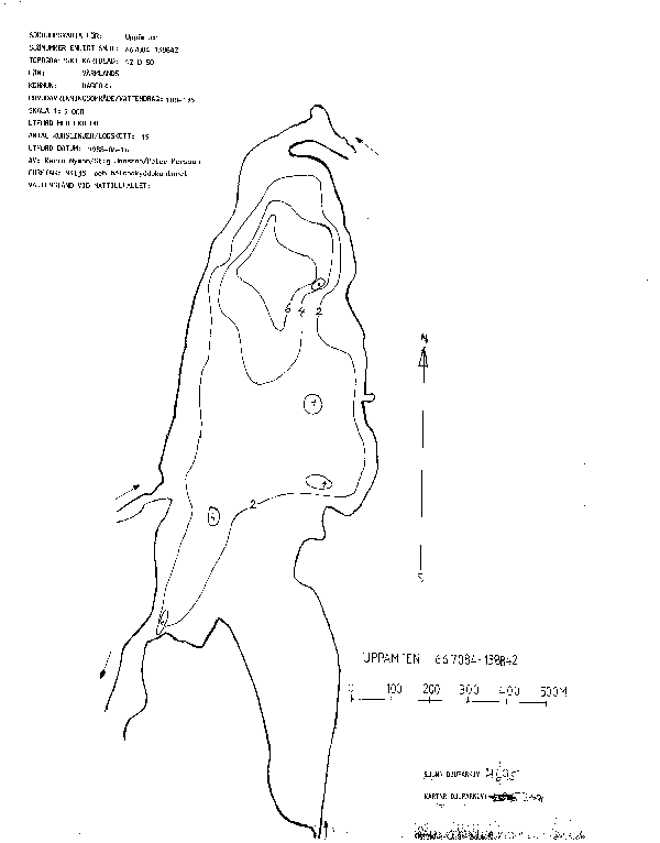 Djupkarta för Uppämten — Uppämten — blad 2-0454 (SMHI Vattenwebb)