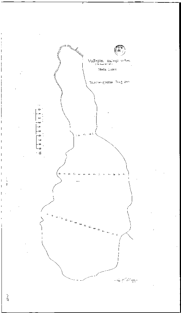 Djupkarta för Vallsjön i Bräcke — Vallsjön — blad 1-0089 (SMHI Vattenwebb)