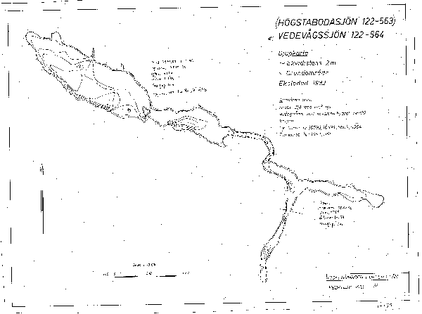 Djupkarta för Vedevågssjön — Vedevågssjön — blad 1-0159 (SMHI Vattenwebb)