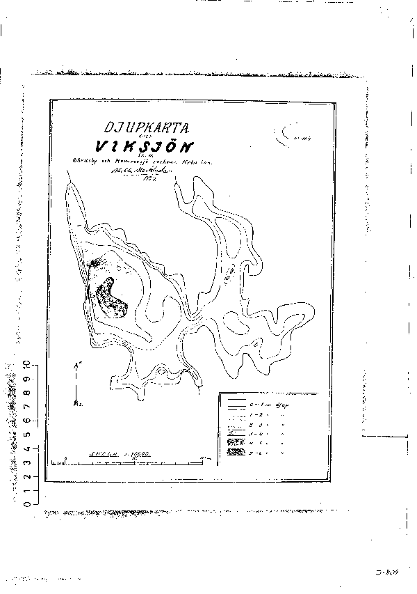 Djupkarta för Vikasjön i Växjö — Vikasjön — blad 3-0809 (SMHI Vattenwebb)