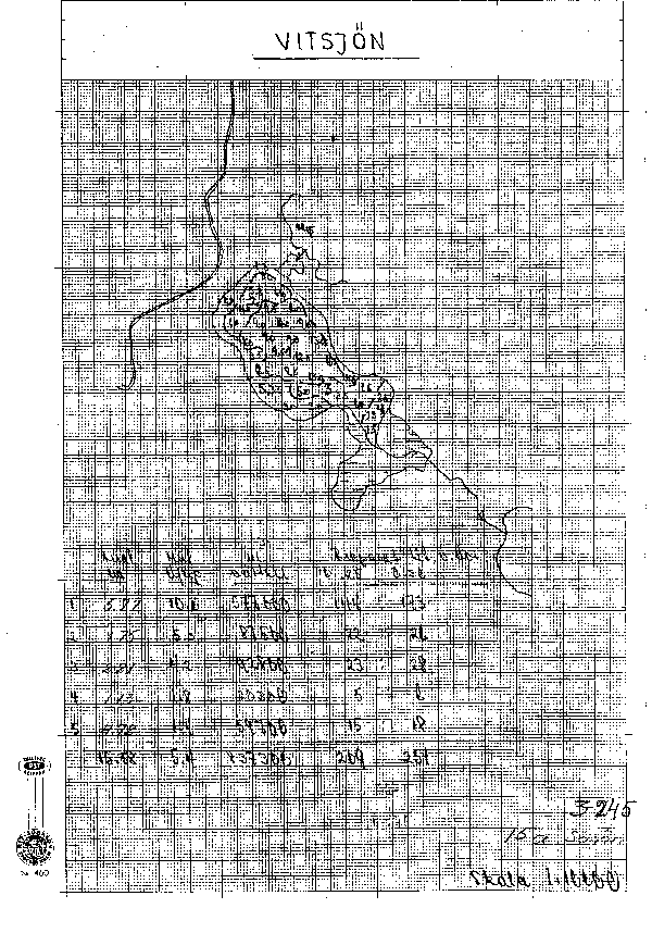Djupkarta för Vitsjön i Piteå — Vitsjön — blad 3-0245 (SMHI Vattenwebb)