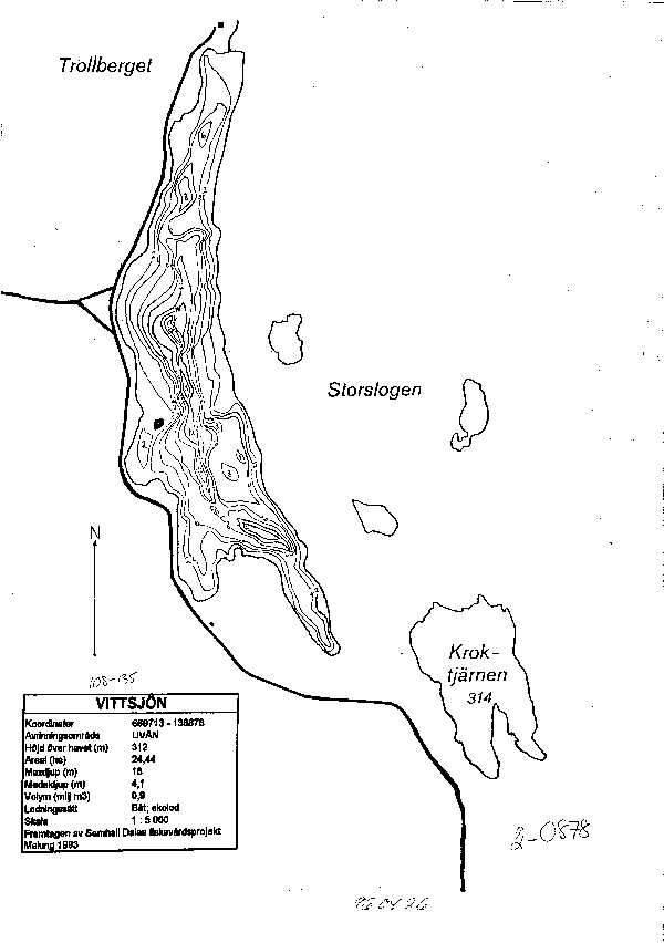 Djupkarta för Vittsjön
