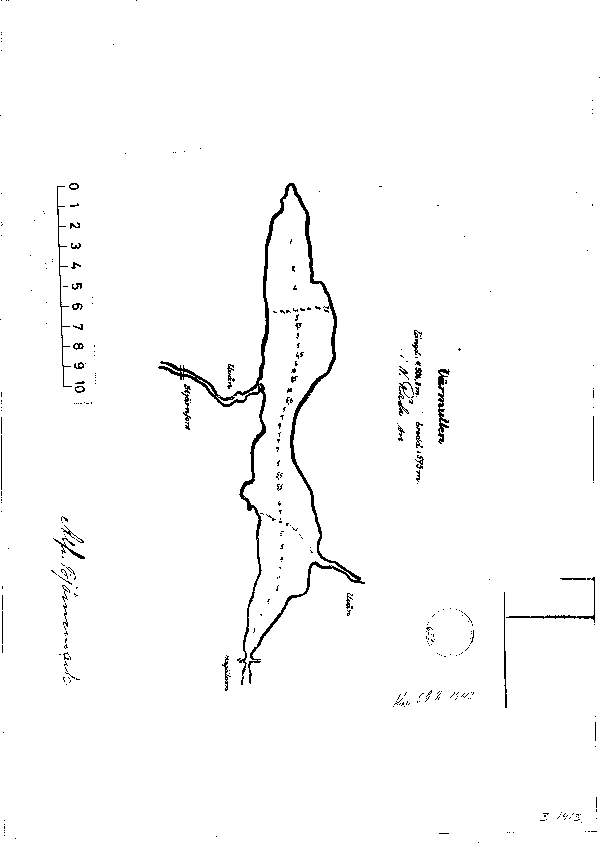 Djupkarta för Värmullen — Värmullen — blad 3-1413 (SMHI Vattenwebb)