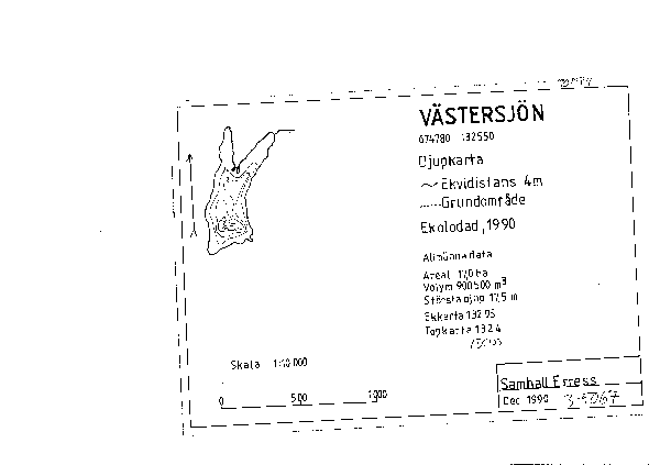 Djupkarta för Västersjön