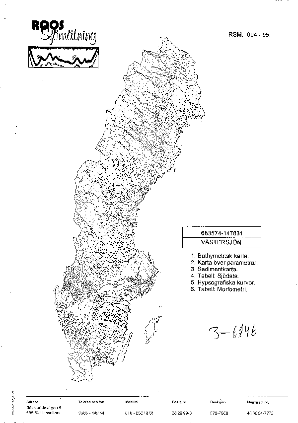 Djupkarta för Västersjön