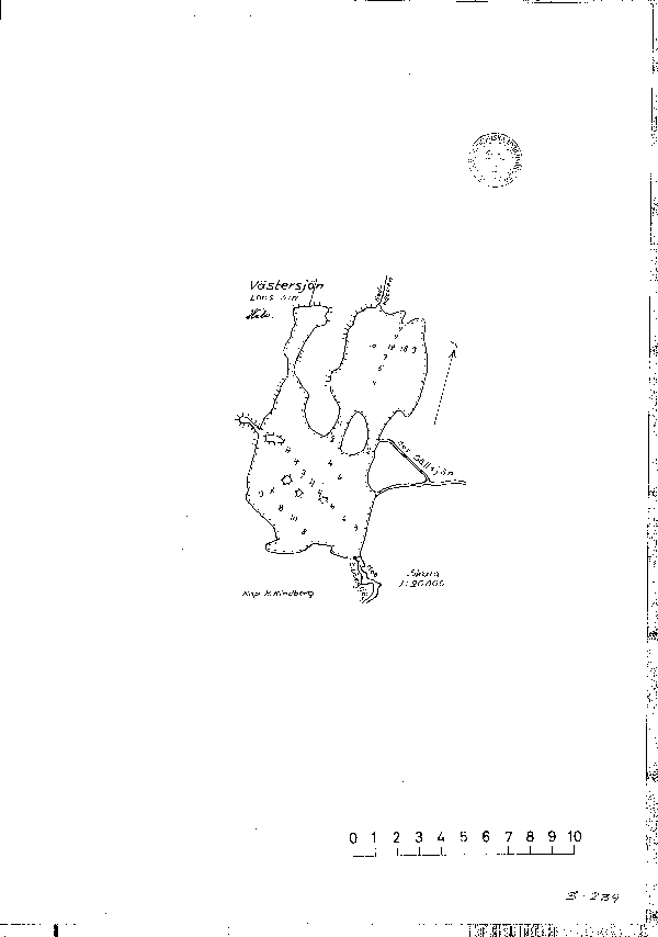 Djupkarta för Västersjön i Ljusdal — Västersjön — blad 3-0239 (SMHI Vattenwebb)