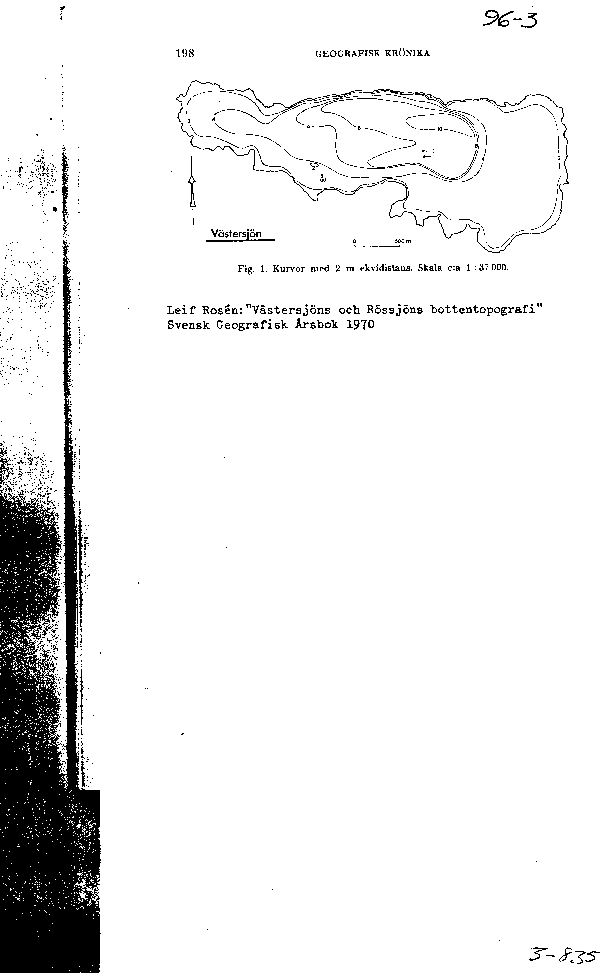 Djupkarta för Västersjön i Ängelholm — Västersjön — blad 3-0835 (SMHI Vattenwebb)