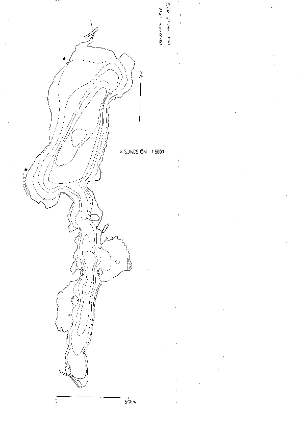 Djupkarta för Västra Sundsjön — Västra Sundsjön — blad 2-0322 (SMHI Vattenwebb)