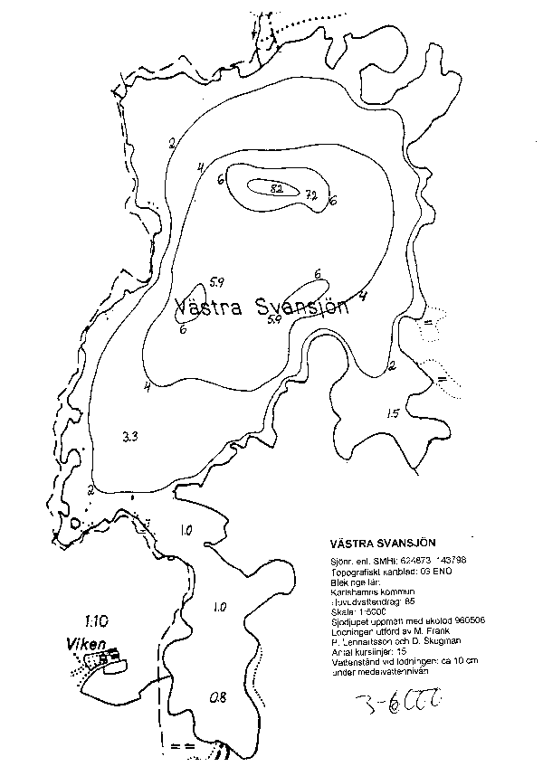 Djupkarta för Västra Svansjön