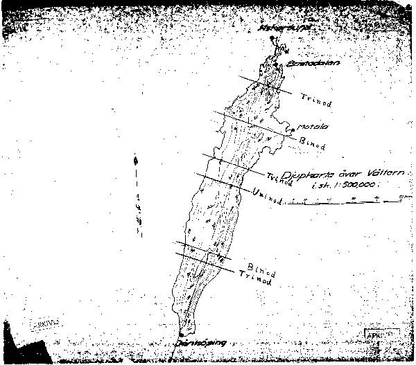 Djupkarta för Vättern — Vättern — blad 3-0736