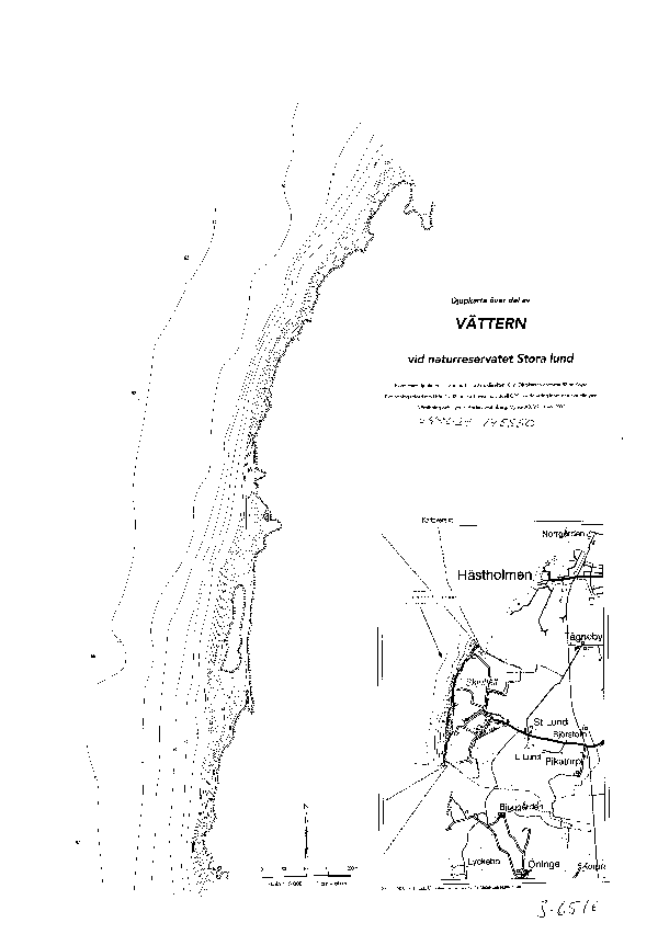 Djupkarta för Vättern — Vättern — blad 3-6516