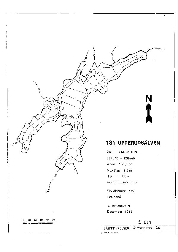 Djupkarta för Vångsjön