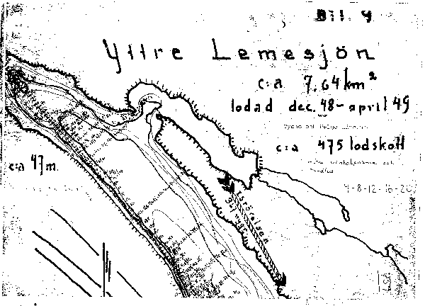 Djupkarta för Yttre Lemesjön — Yttre_Lemsjön — blad 5-0896 (SMHI Vattenwebb)