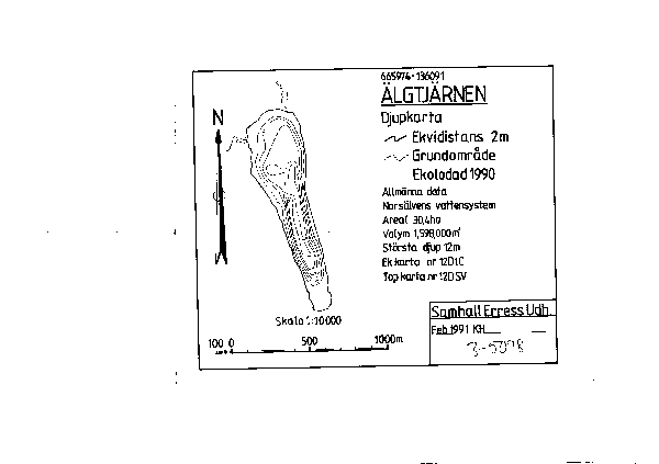 Djupkarta för Älgtjärnen