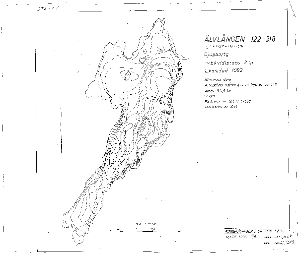 Djupkarta för Älvlången — Älvlången — blad 1-0208 (SMHI Vattenwebb)